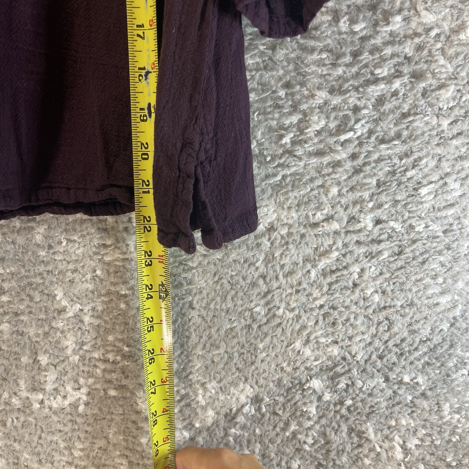 Oh My Gauze Button Front Crinkle Top Purple Brown Cotton 1, M Boho Boxy Coastal