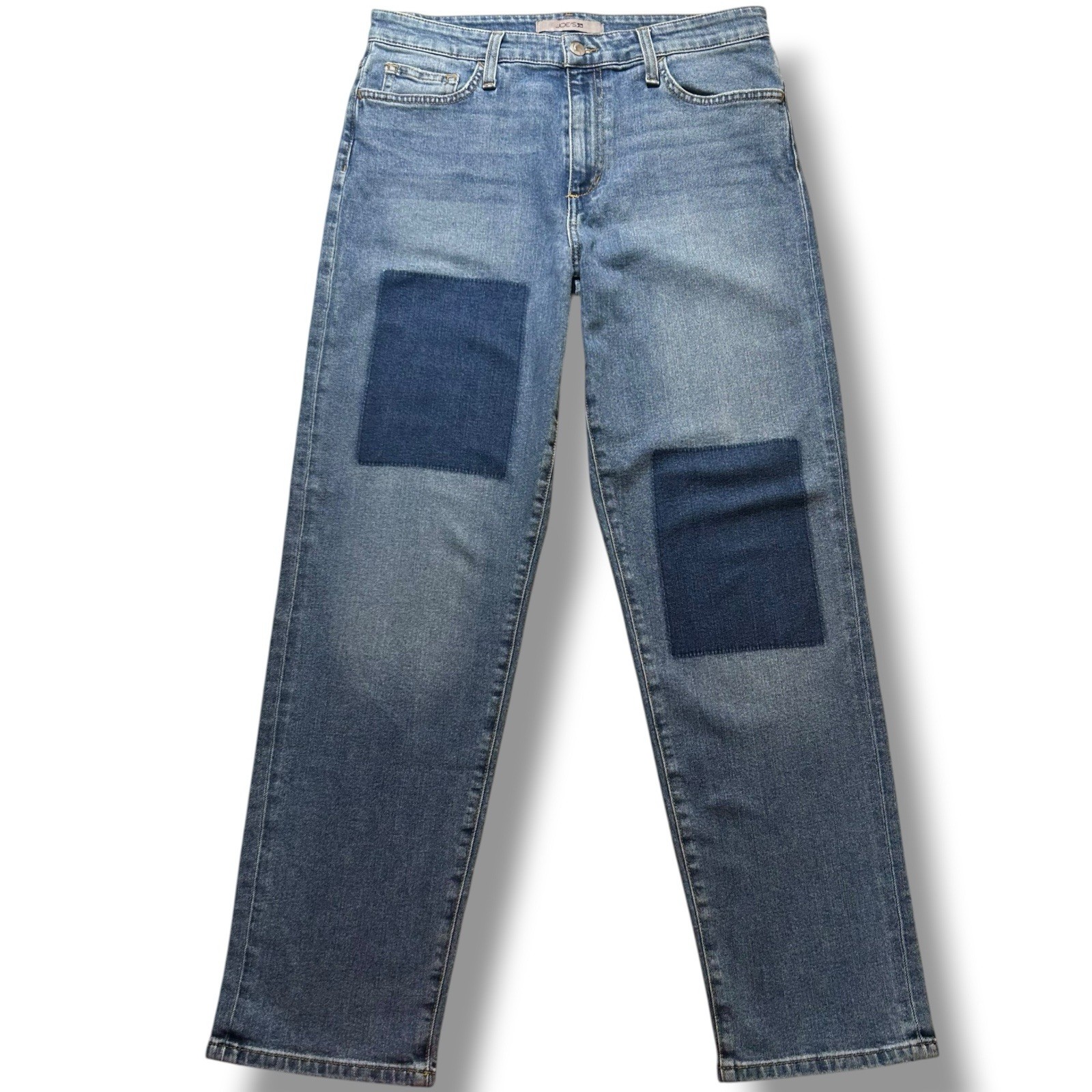 Joe’s Jeans Lara Faux Patchwork High Waist Straight Ankle Jeans Size 10 Boho Y2K