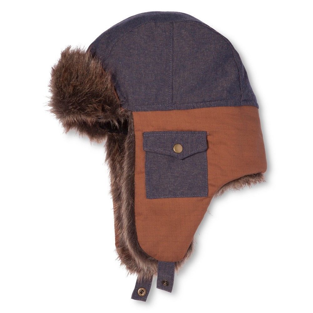 DICKIES BLUE / BROWN TROUT CREEK TRAPPER HAT WITH EAR FLAP
