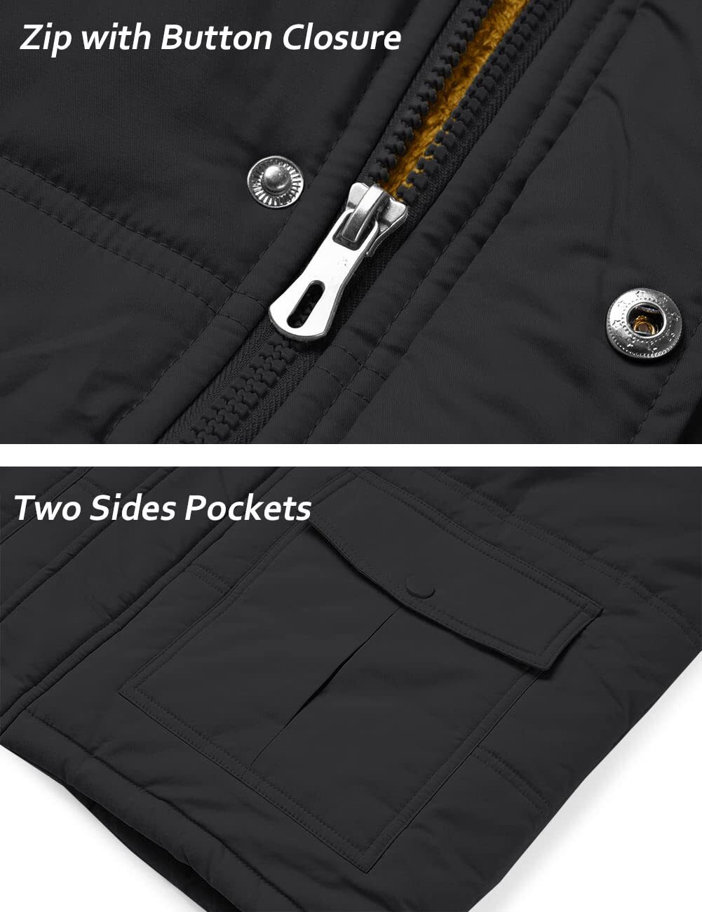 Men’s Winter Vests Sleeveless Jackets Casual Warm Fleece Lined Padded Outerwear