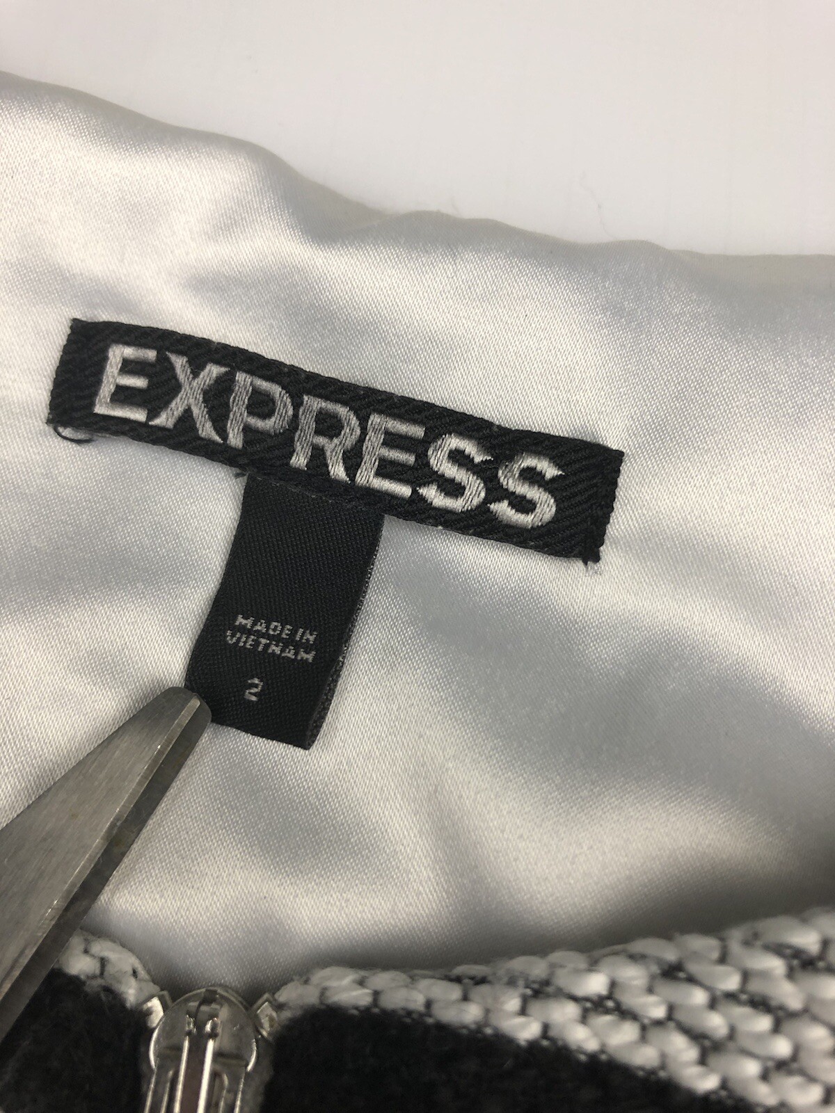 Express Women’s Size 2 Black White Striped Fit & Flare Short Pleated Party Dress