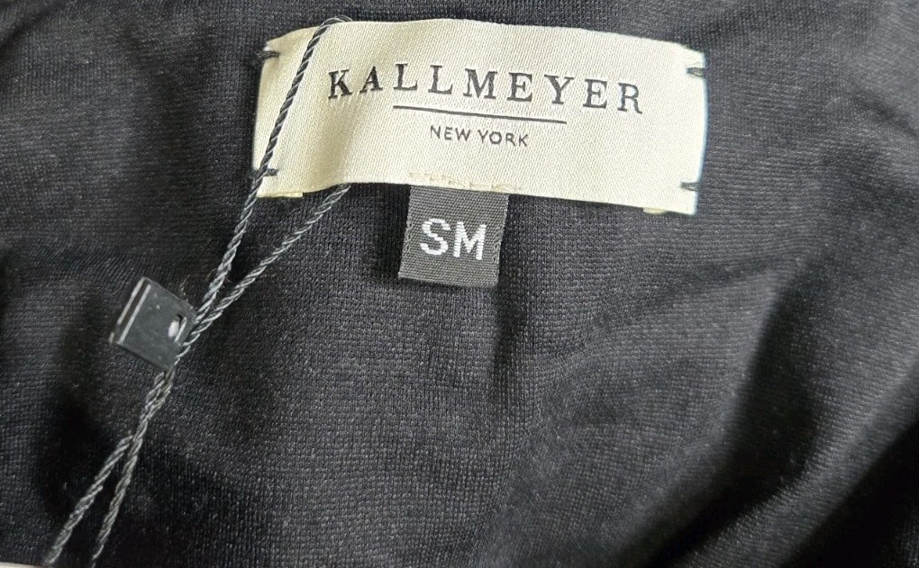 Kallmeyer New York Black Dress Solid Top With Crinkle-textured Bottom S/M NWT