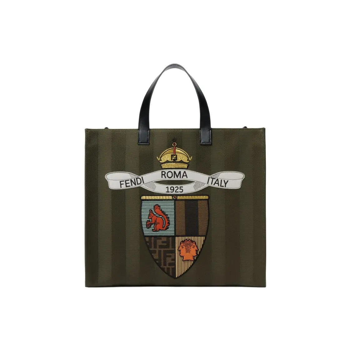 FENDI Pequin Pattern Tote Bag Shoulder Crossbody Tote Bag Men’s 16.1×7.4×13.7 in
