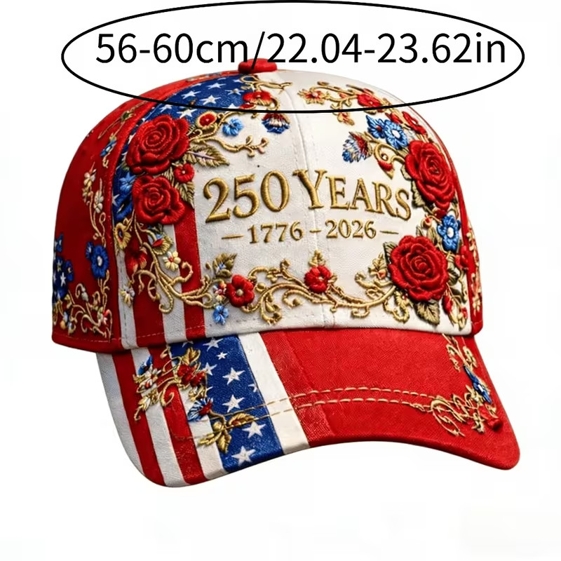 250th Anniversary Commemorative Patriotic Adjustable Baseball Caps -Unisex
