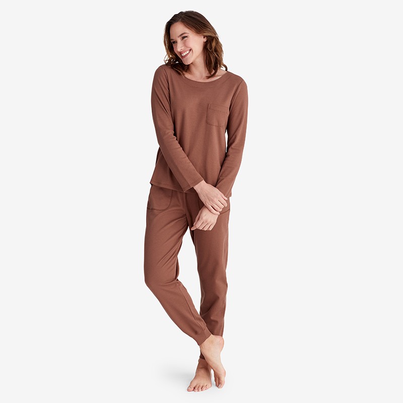 Pima Cotton Women’s Jogger Pants Pajama Set