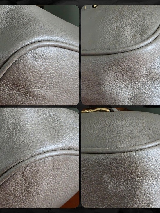 Sam Edelman Loraine Horsebit Taupe Pebbled Leather Camera Crossbody Bag