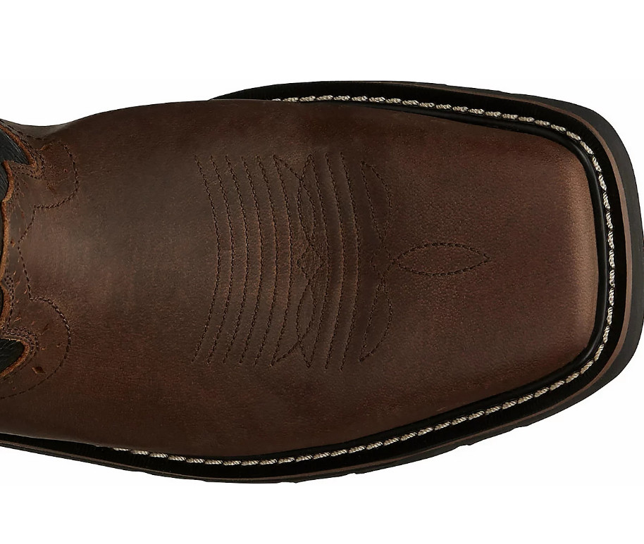 NIB MEN JUSTIN MJ1012 WAXY BROWN WATER BUFFALO SQUARE TOE LEATHER WORK WP BOOT