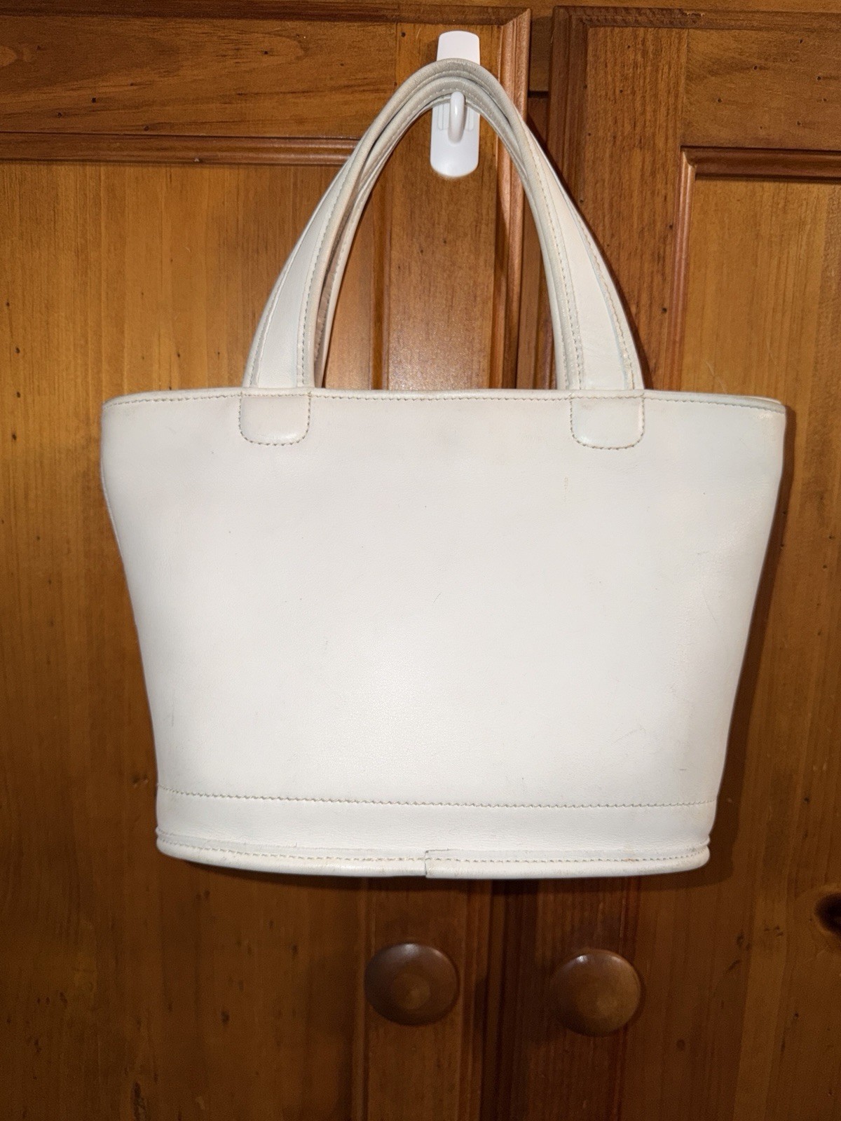Coach 9301 Bleecker Basket Satchel White Leather Bag Vintage Purse Top Handle