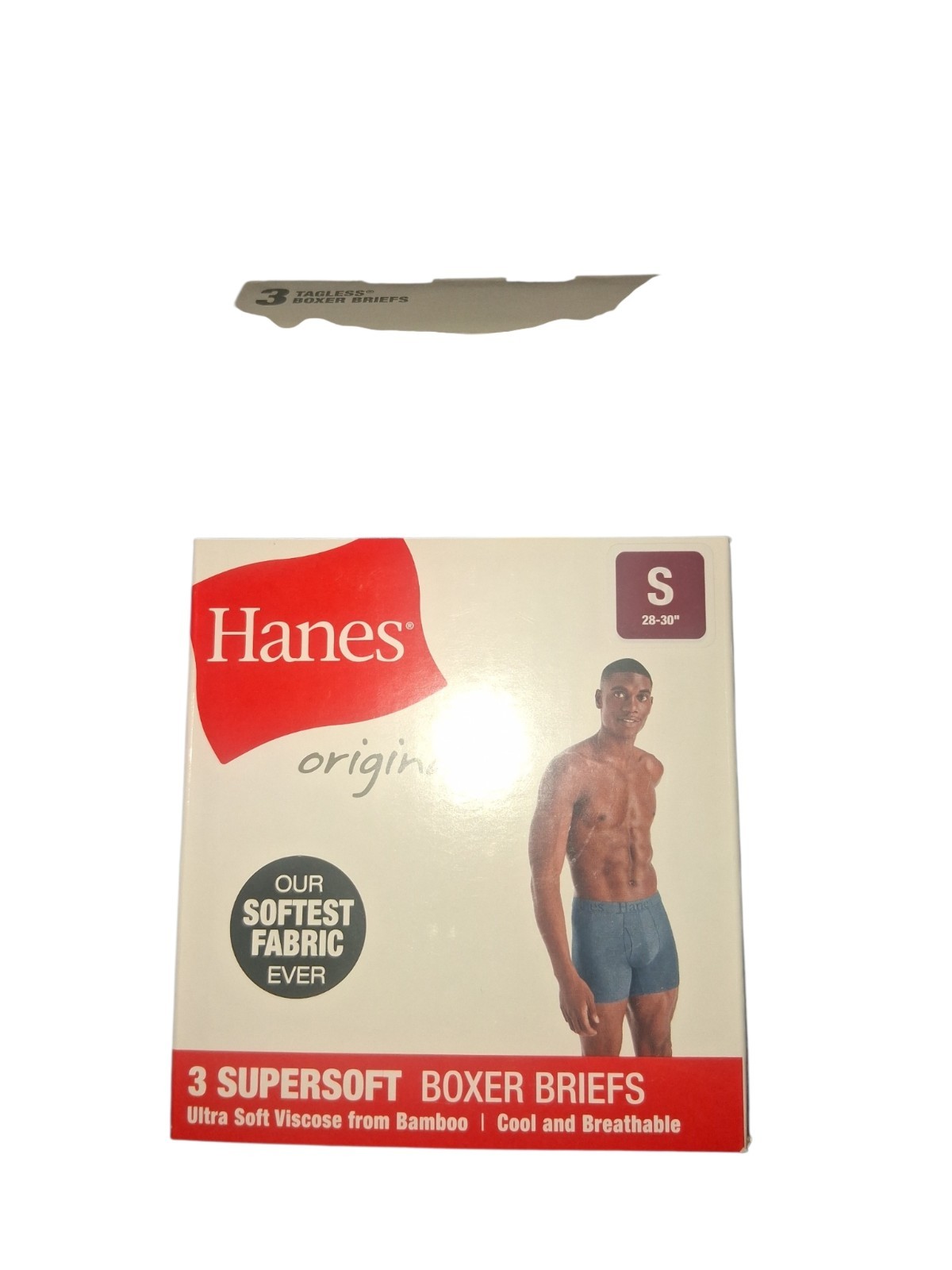 Hanes Originals Supersoft Boxer Briefs 3-Pack S Blue Bamboo Viscose Tagless