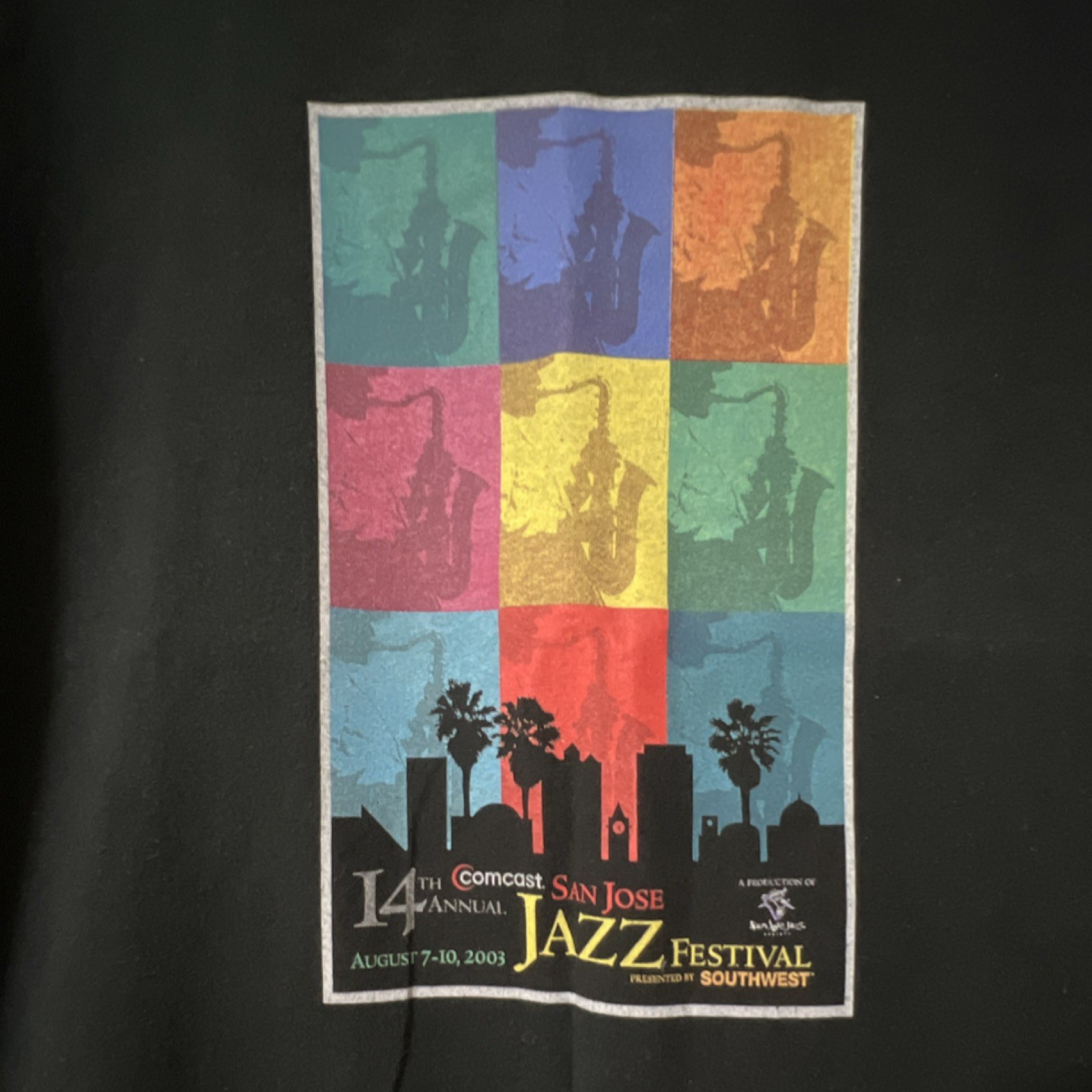 Port & Company 14th Annual San Jose Jazz Festival 2003 Graphic T-Shirt L Rare