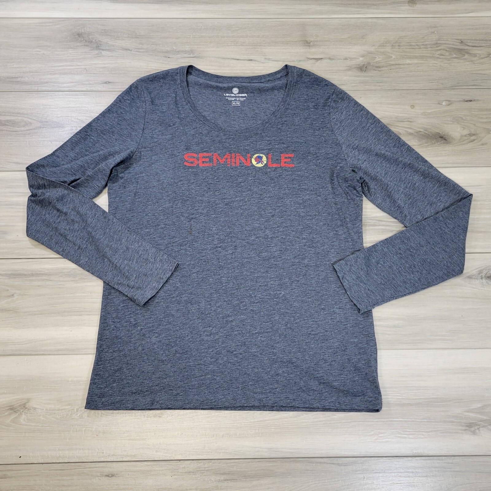Level Wear T-Shirt Women’s XL Blue Gray Seminole Golf Club Long Sleeve New