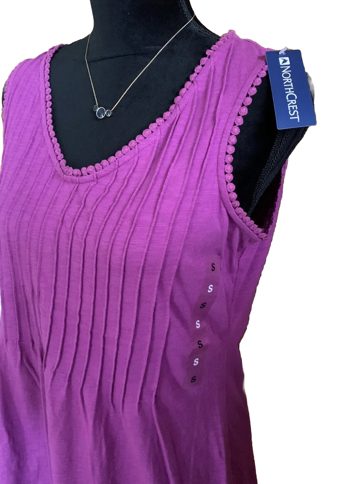 Northcrest Womens Shirt Size Small Spring Violet Purple Tank Sleeveless Top