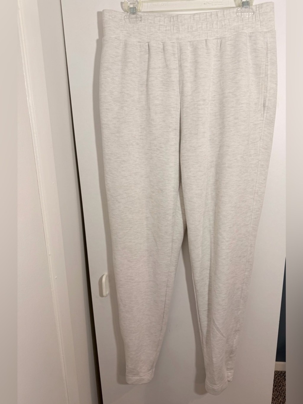 Varley The Slim Zip Hem Pants 29.5″ Ivory Marl Women’s Size Large