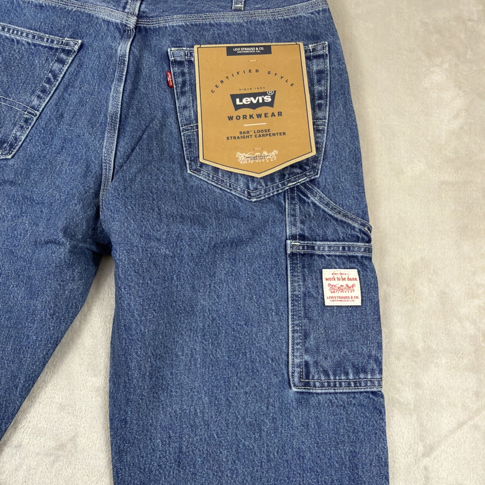 Levi’s 568 Workwear Jeans Men’s Size 33×30 Blue Demin Loose Straight Carpenter