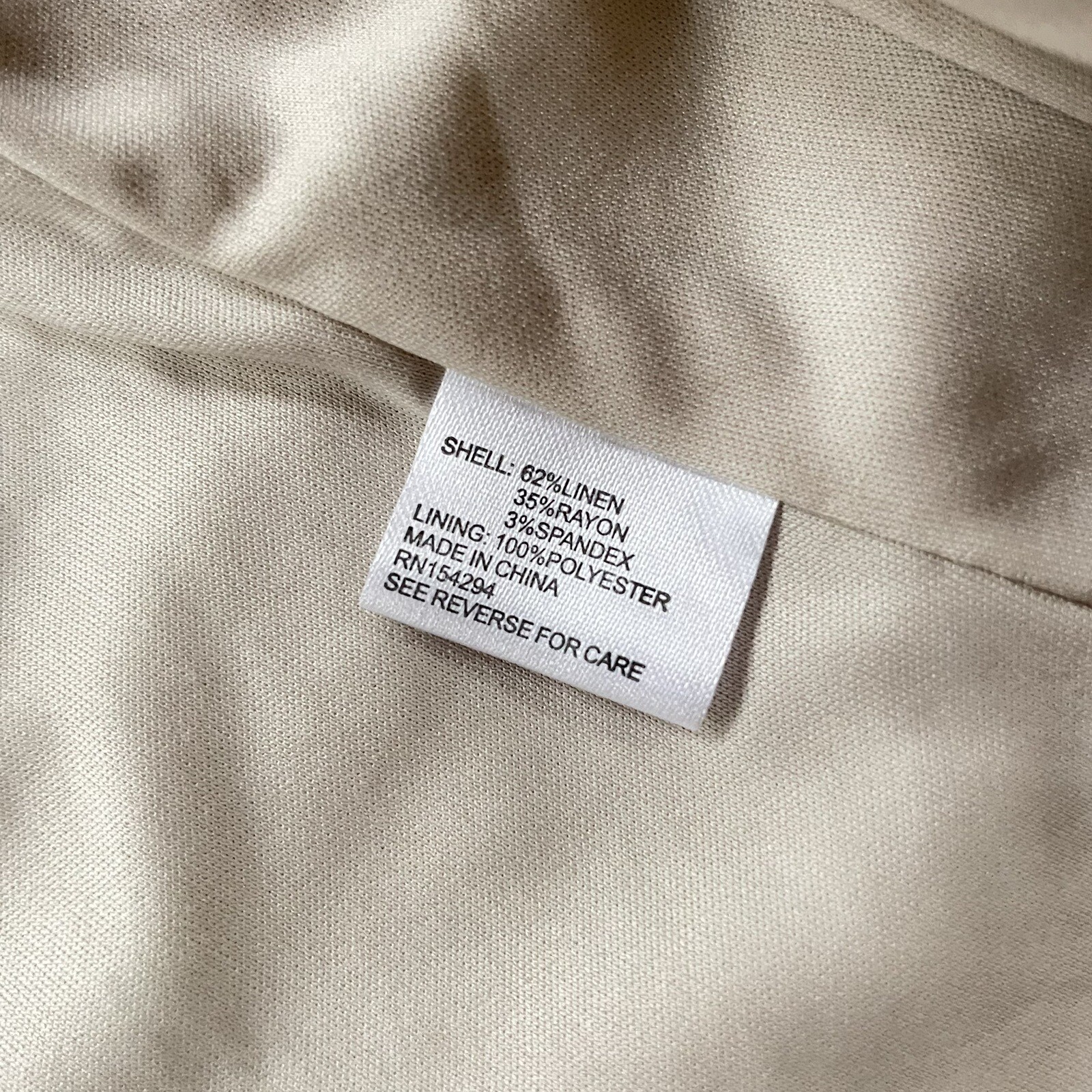 Evereve Clarkson Blazer Womens Large Linen Tan Pinstripe Office Academia Preppy