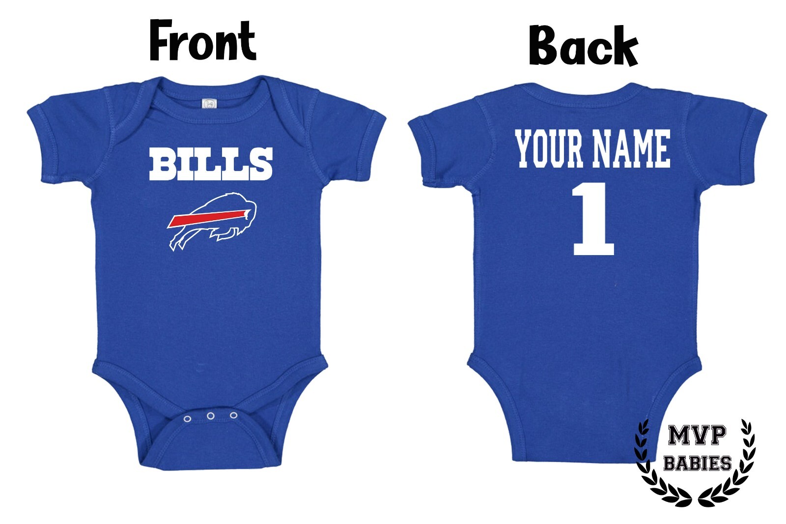 Buffalo Bills Homemade baby bodysuit.