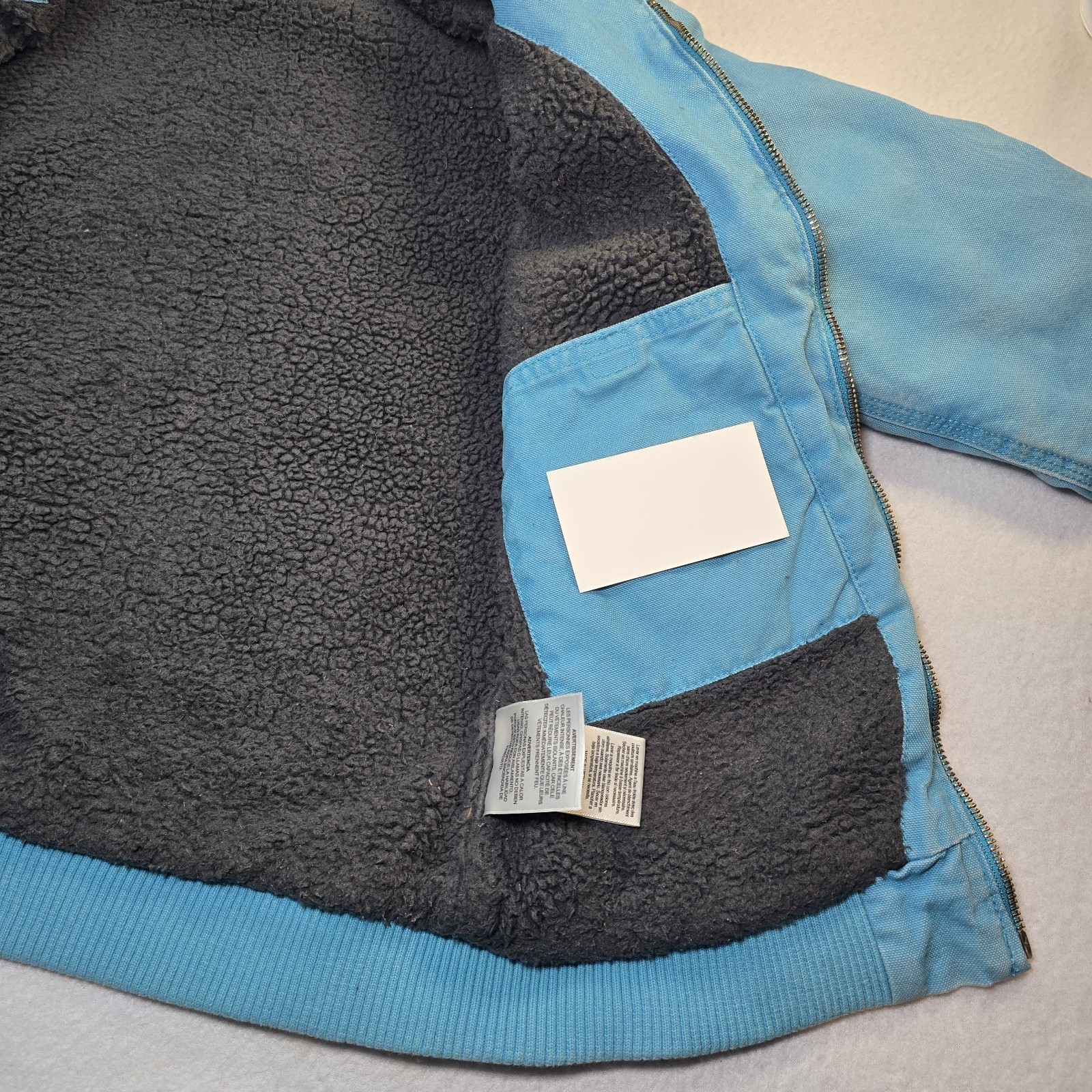 Carhartt Kids S 7/8 Sherpa Lined Sierra Jacket Blue Jul 2020 CP9564 Distressed