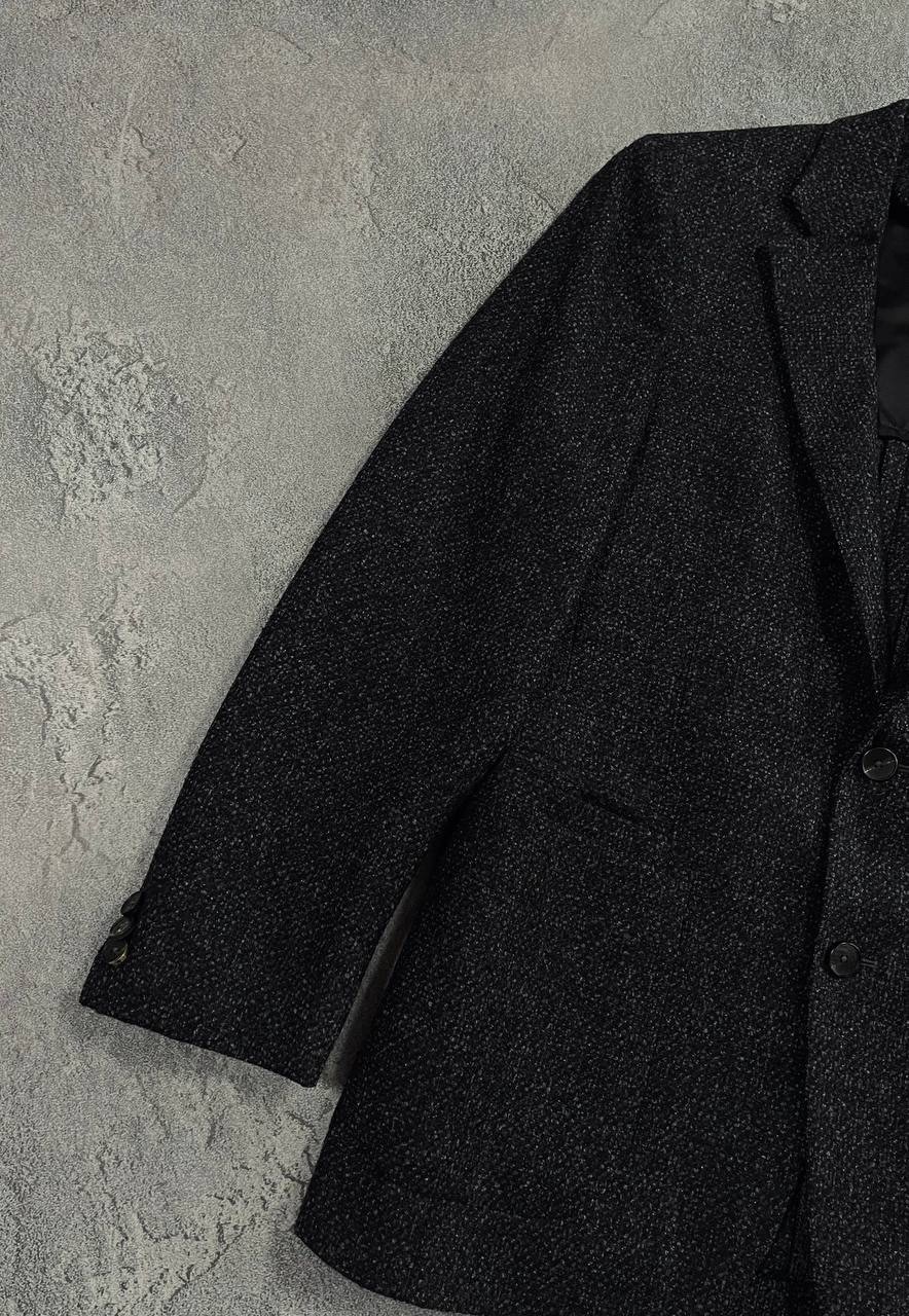 Ermenegildo Zegna Soft Drop 8 Black Textured Wool Blend Blazer Jacket Size 46R