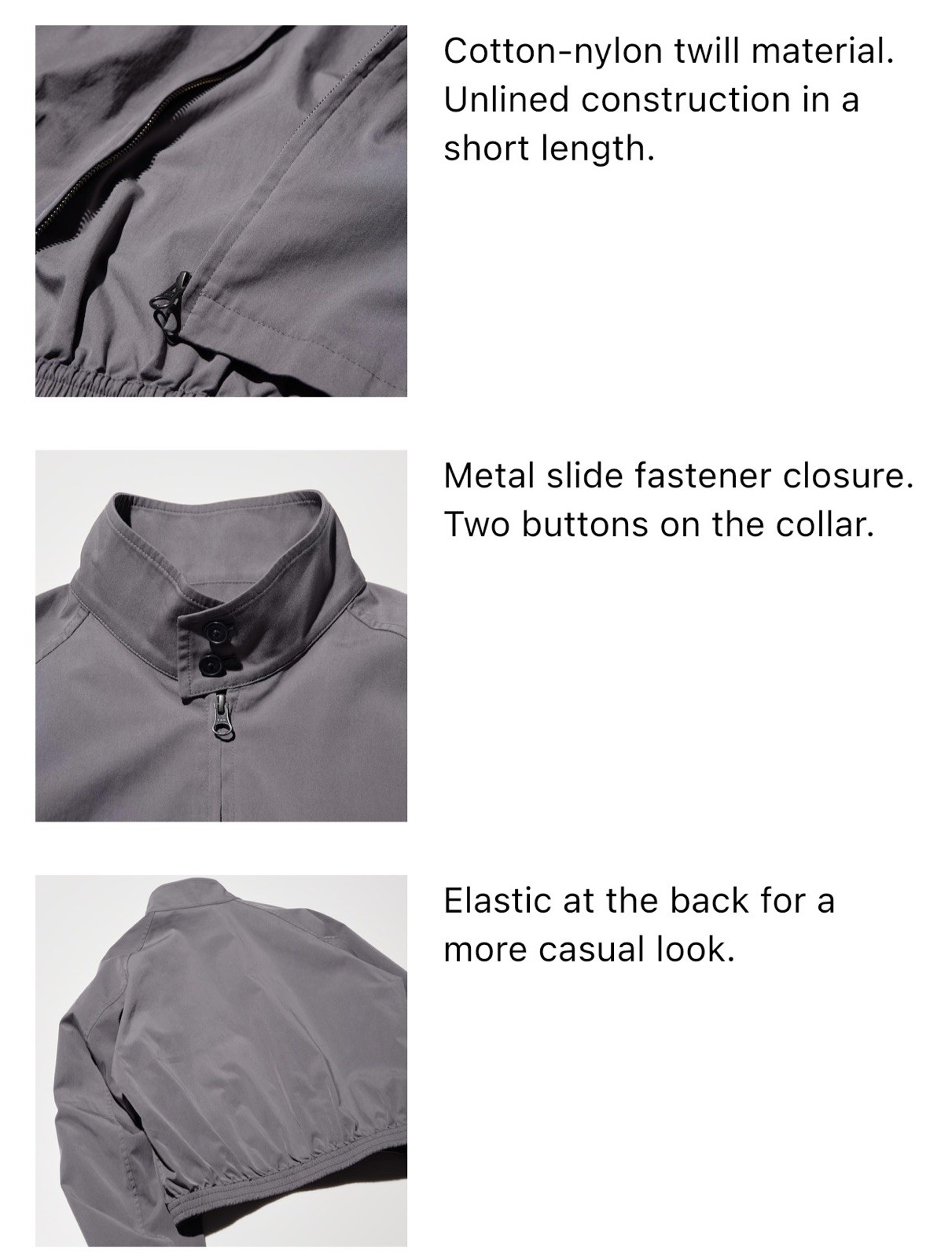 Uniqlo U Cotton Blend Short Blouson Size (S) Small 39 Dark Brown BNWT