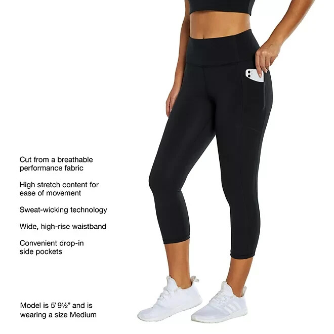 GapFit Ladies Cropped Legging Size XS Black