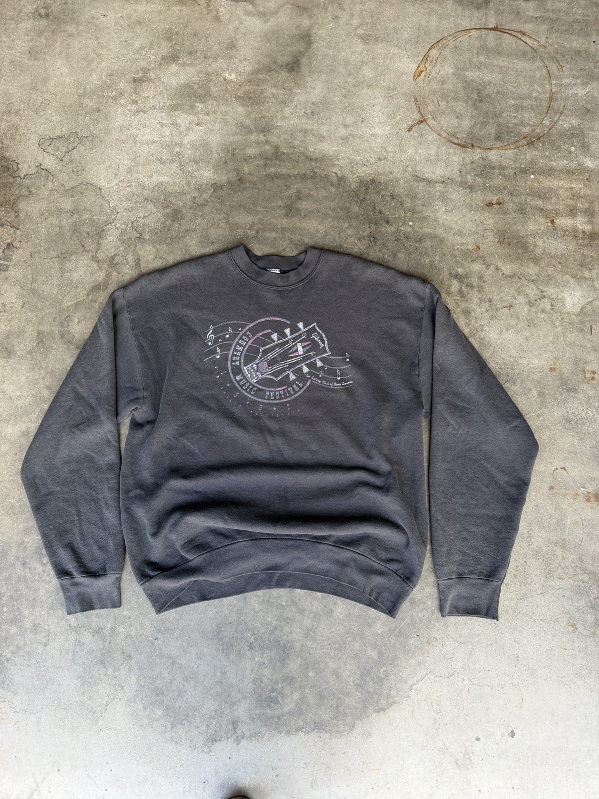 Vtg 90s Fruit Of The Loom Gibson Guitars Country Music Festival Crewneck Men 2XL