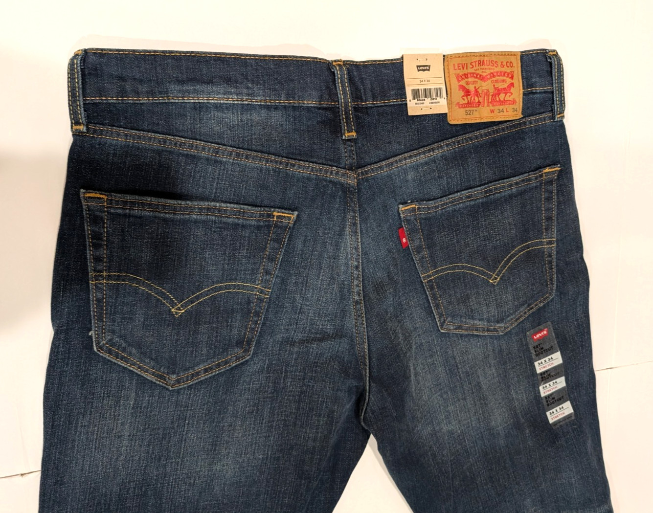 NEW Men’s Levi’s 527 Slim Bootcut Jeans Dark Wash Blue Size 34×34 NWT Ships Free