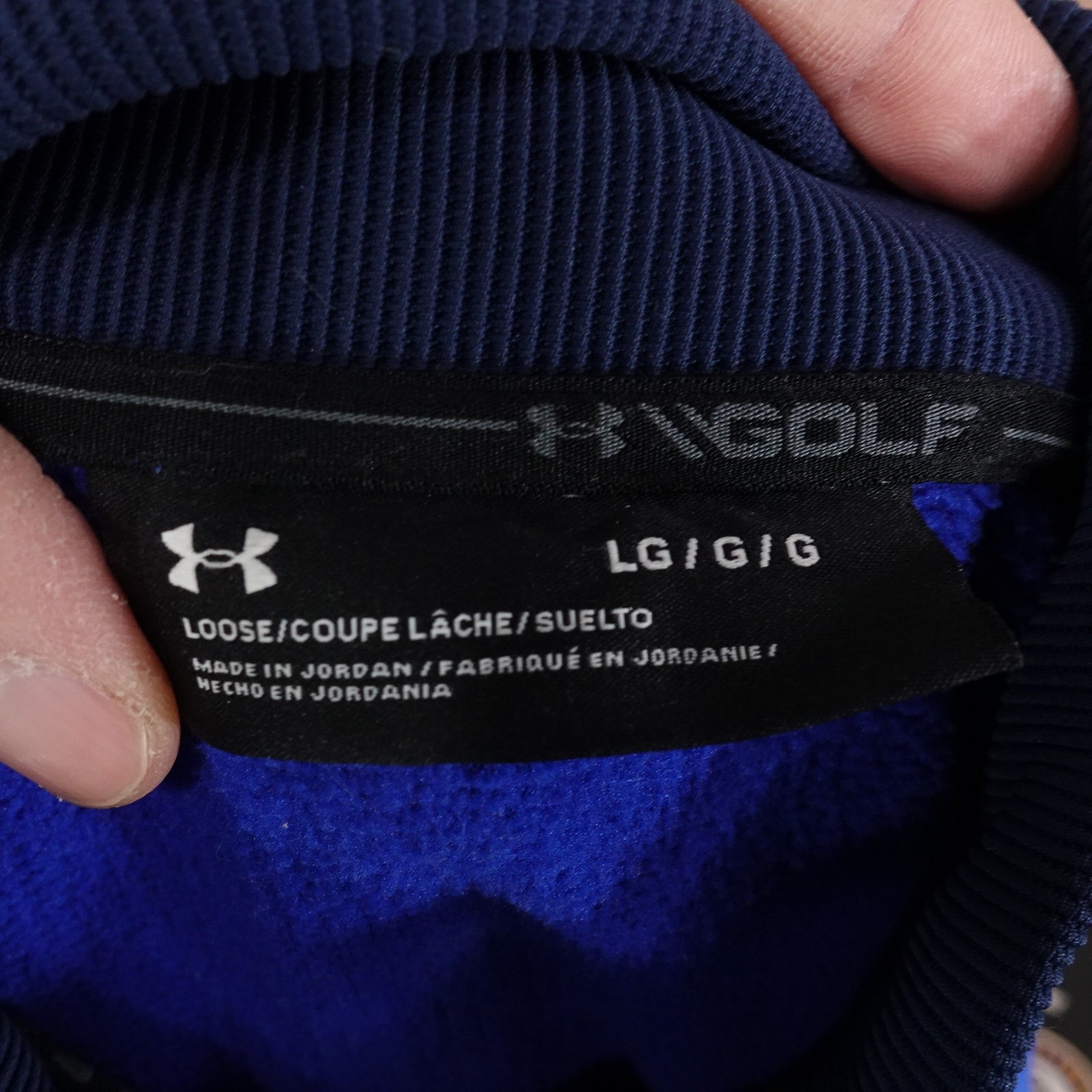 Under Armour Storm Golf Pullover Sweater Mens Large Blue UA 1/4 Zip