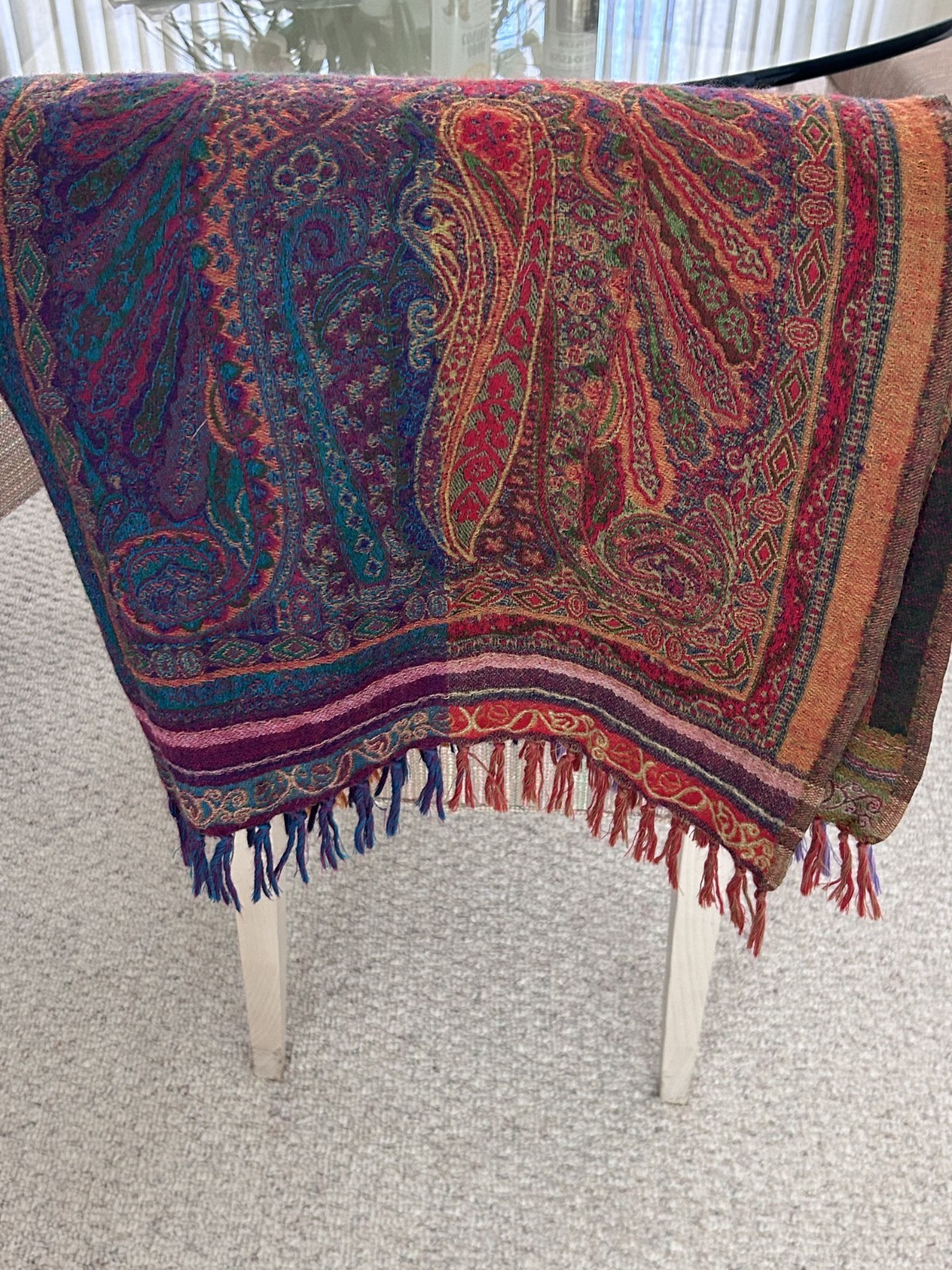 Moksha Fine Wovens 100% Pure New Wool 75″ Length x 36″ Width Throw / Pashmina