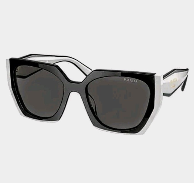 ​Prada Sunglasses Monochrome SPR 15W Black White Geometric PR 15WS 09Q-5S0 New!