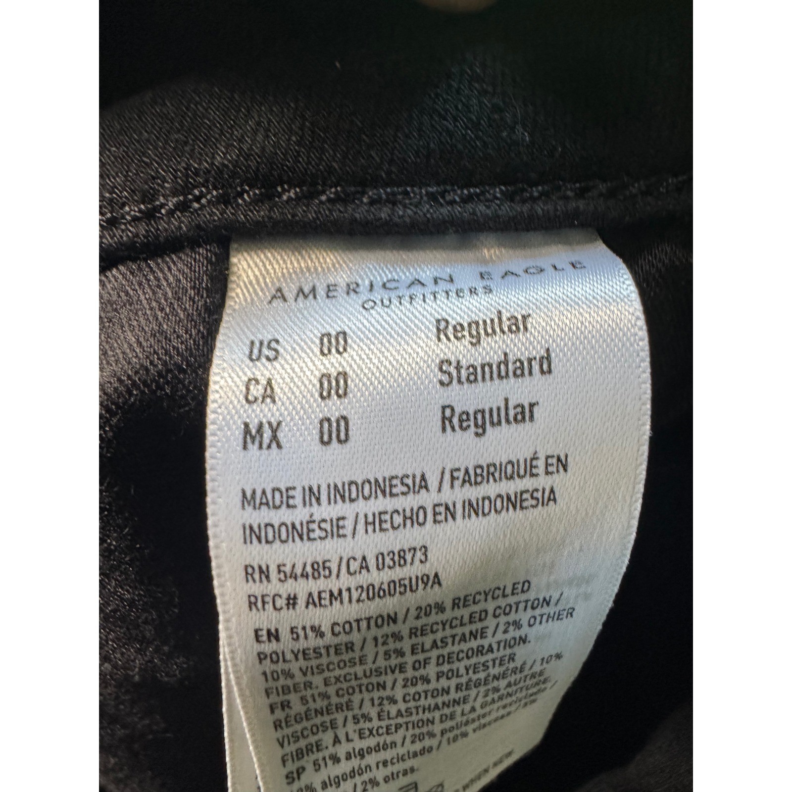 American Eagle Dream Stretch High Waisted Skinny Jeans Black Women Size 00 Reg