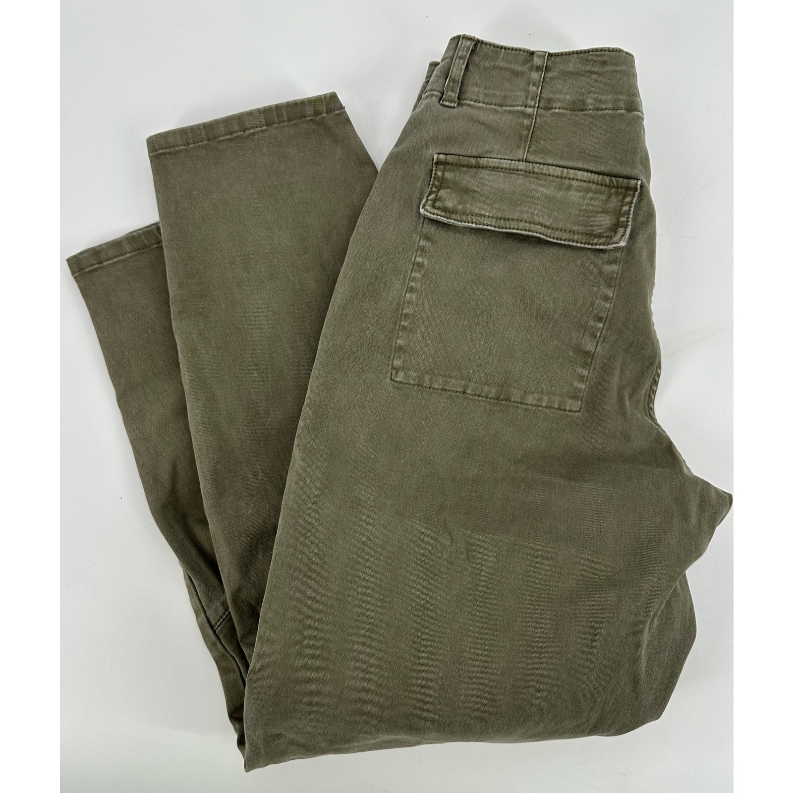 PISTOLA Pamela High Rise Straight Trouser in Dark Olive