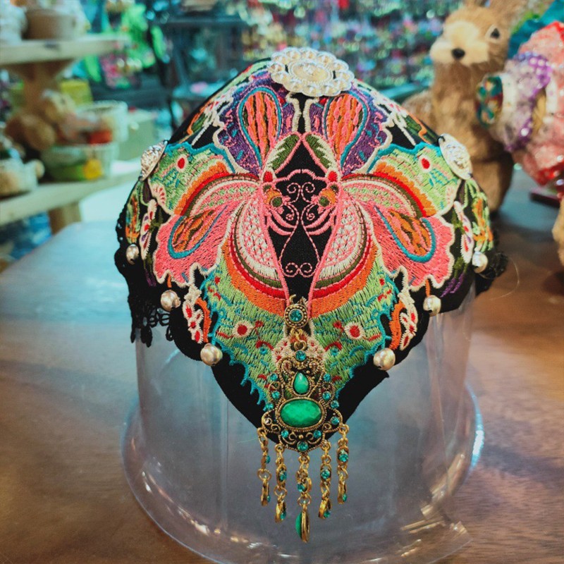 Ethnic Style Embroidery Headband Wide-Brimmed Dance Hair Accessories Props
