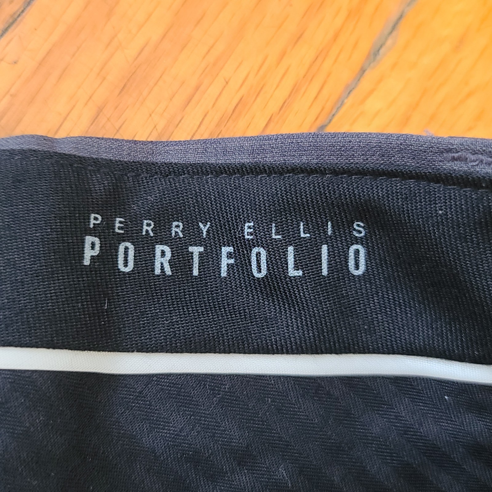 VTG Pleated Perry Ellis Portfolio Men’s 36×32 Polyester Blend Gray Dress Pants