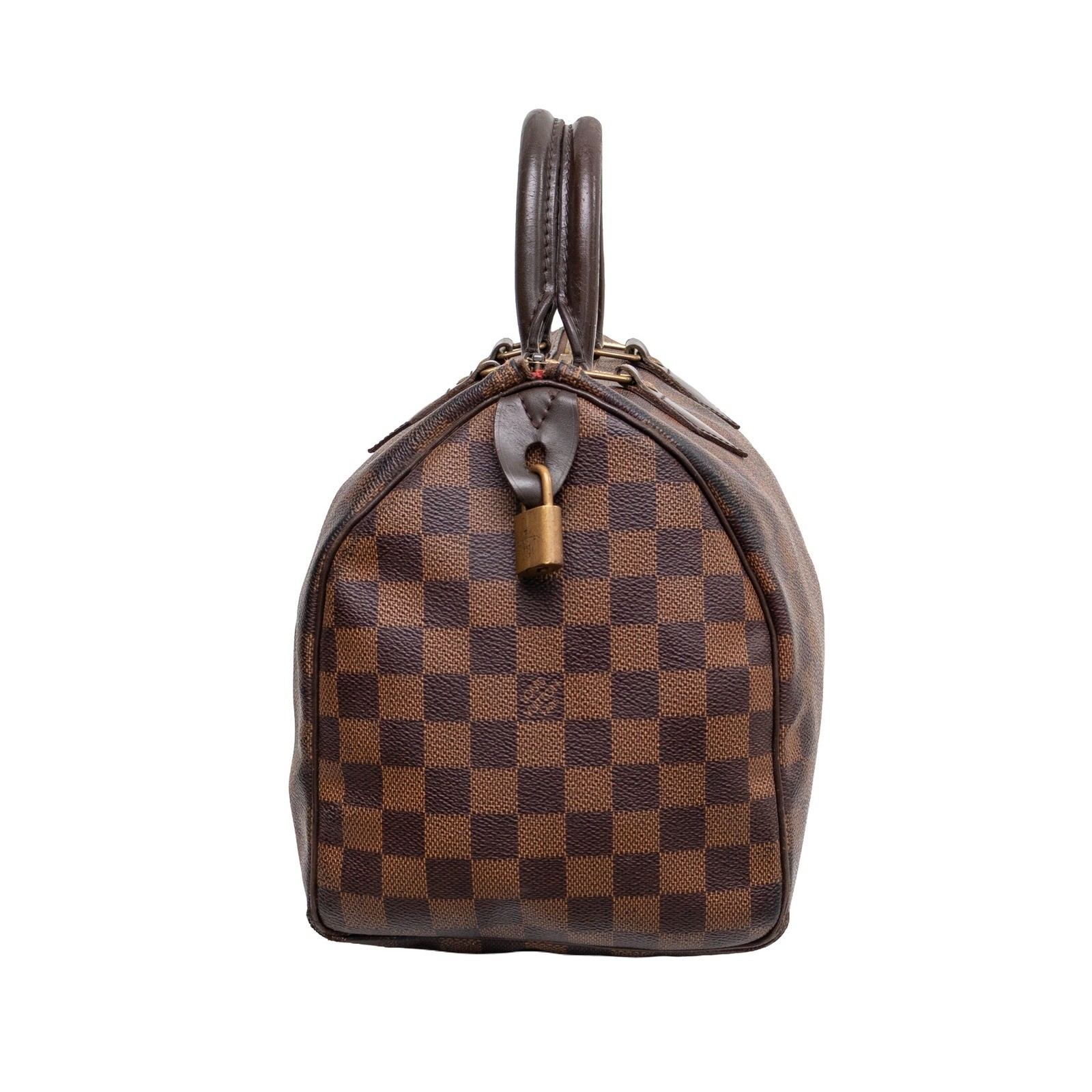 Authentic Louis Vuitton Speedy 30 Damier Ebene Canvas Handbag Brown SD3171