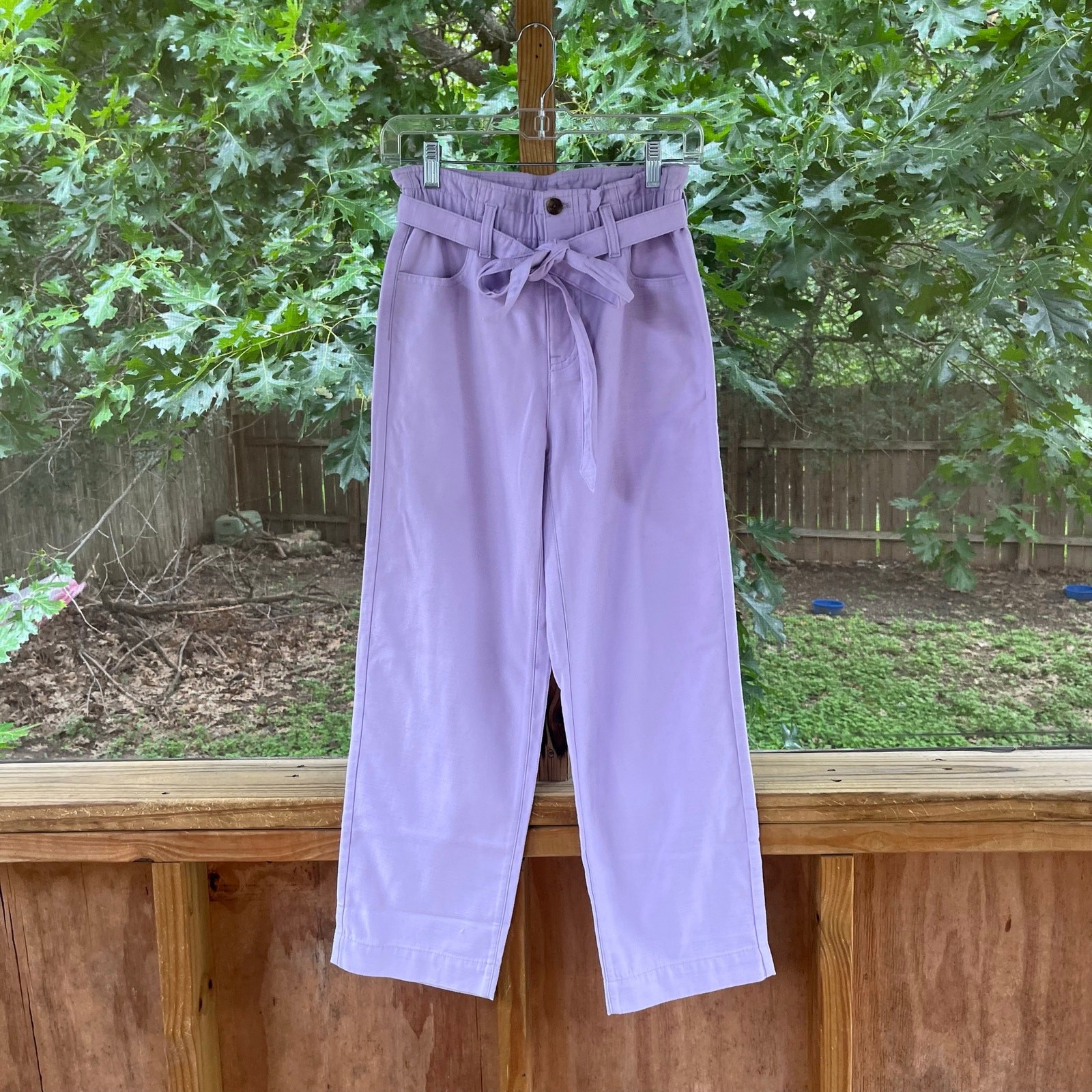 J.Crew Factory Women’s Petite Twill Paper-Bag Pants Lilac Size 0P. NEW!