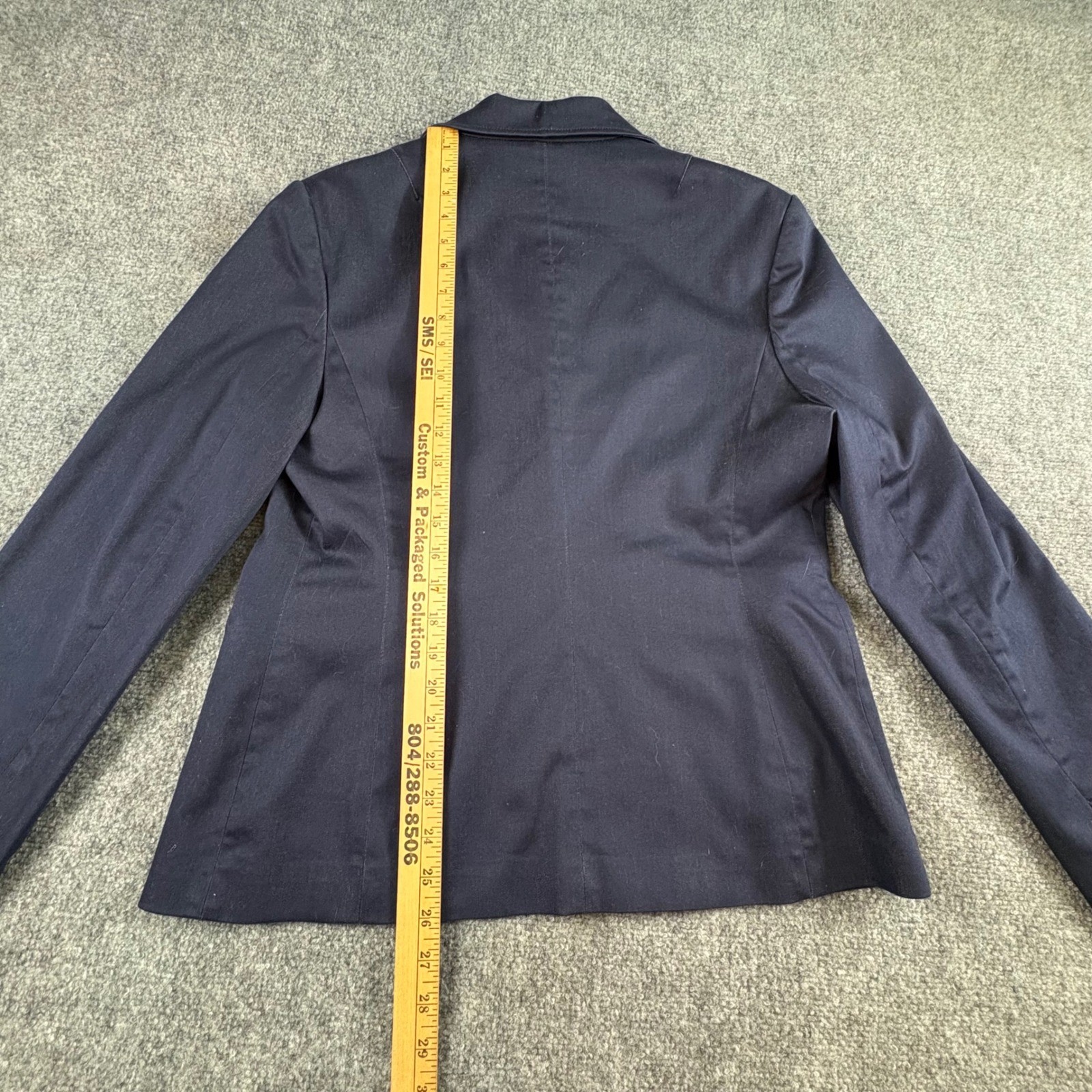 NY&CO City Blazer Womens 14 Navy Minimalist Classic Preppy Dark Academia Office