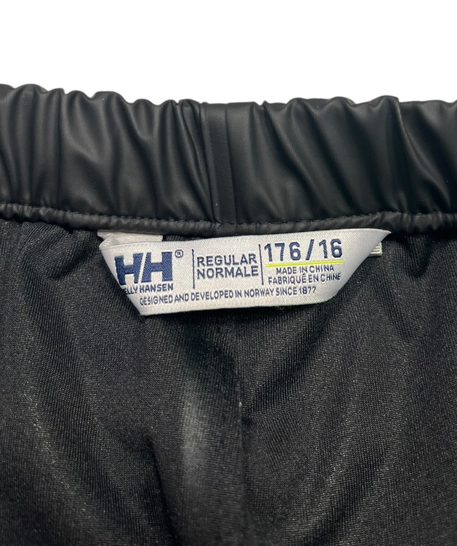 HELLY HANSEN Black 100% Polyurethane OUTDOOR RAIN PANTS Kid Hike Gear YOUTH L/16