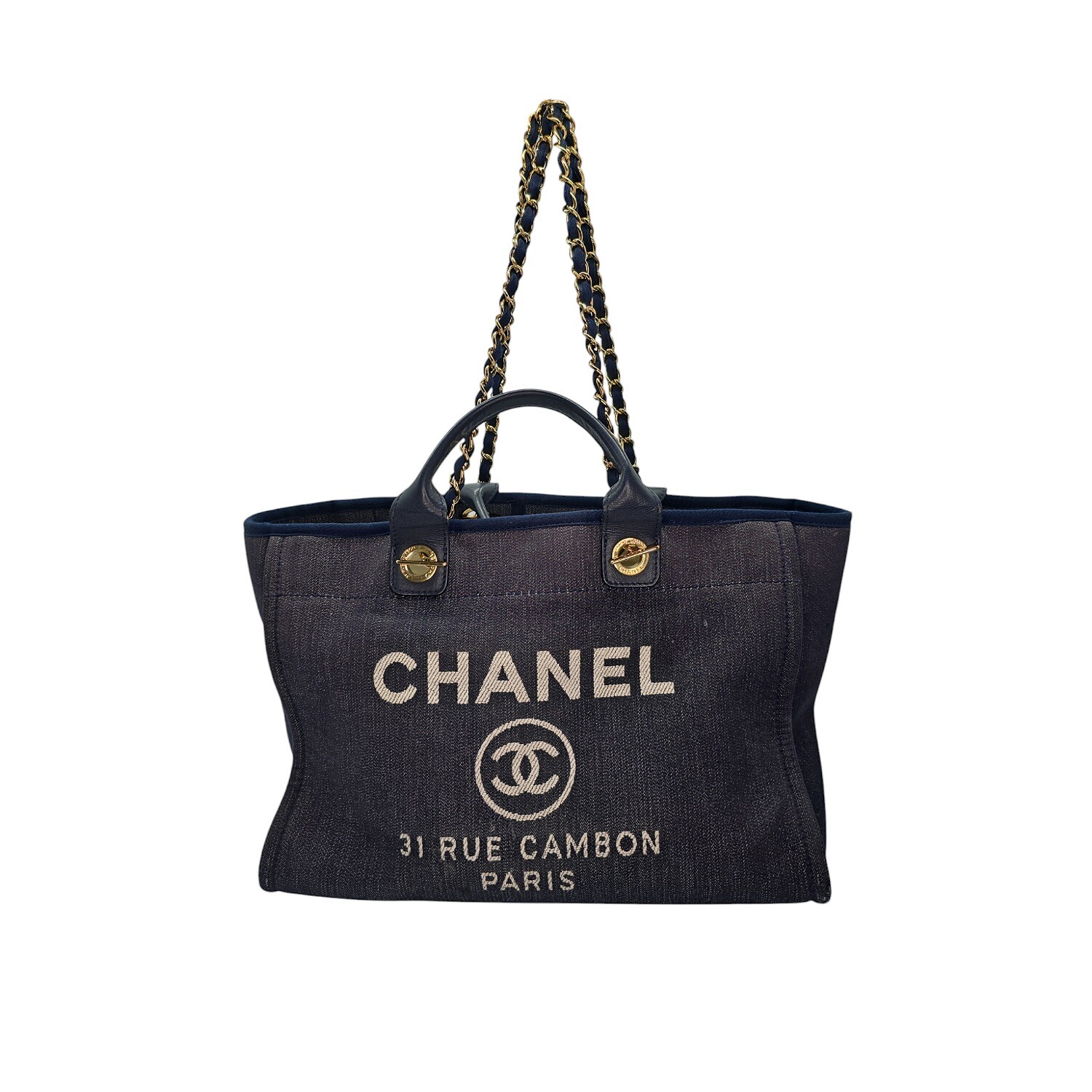 Chanel Medium Dark Washed Denim Deauville Tote