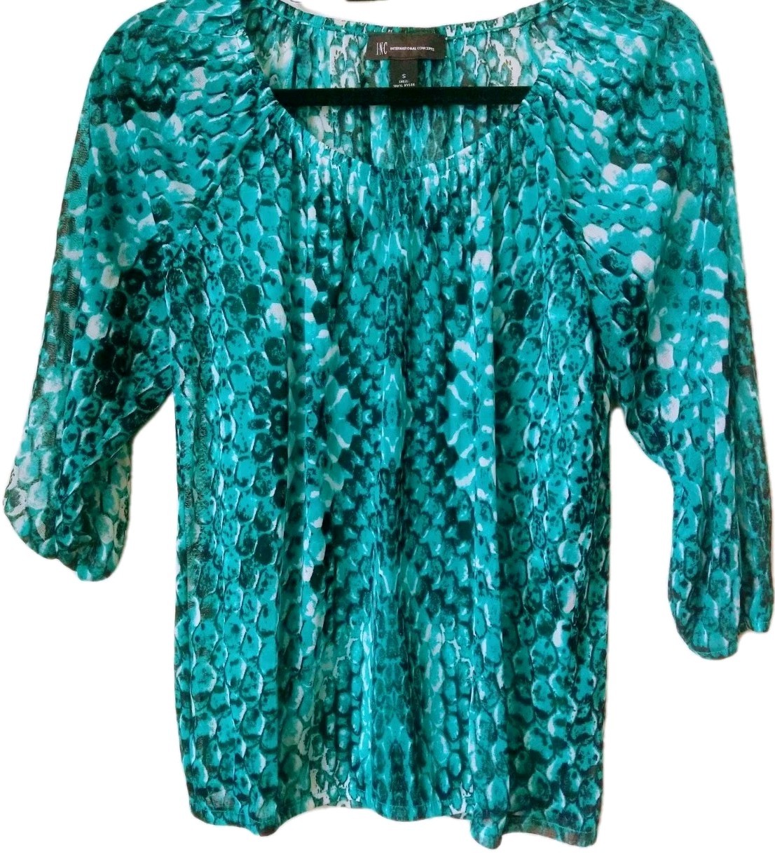 Bundle(3)Alfani Floral & Geometric Blouses & INC 2 Piece Turquoise Print Blouses
