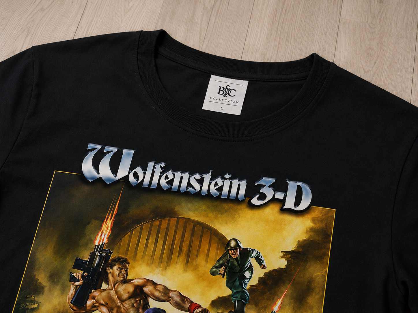 Wolfenstein 3d Retro Gaming Vintage- B&C T-Shirt Unisex Size L