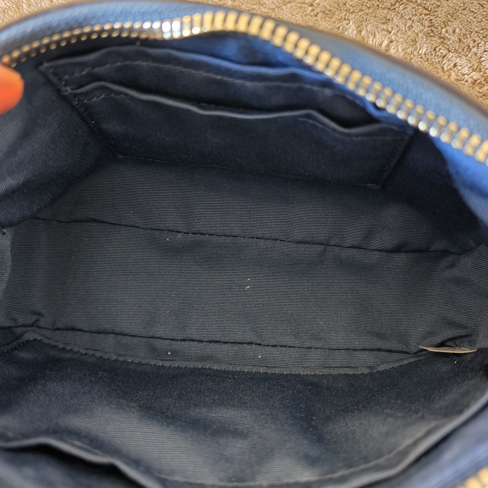Coach Nolita 19 Shearling Blue Pebble Leather Wristlet Chain Bag NWT