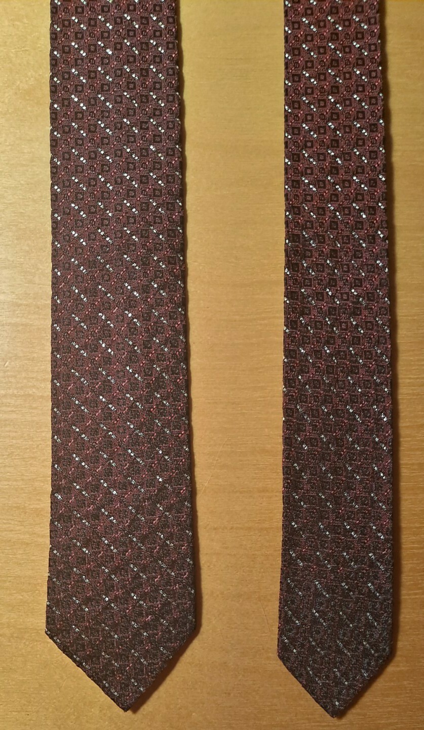 Vtg 50s Rockabilly Skinny Tie Burgundy/Metallic 2″x 53″ Coplan? NWOT
