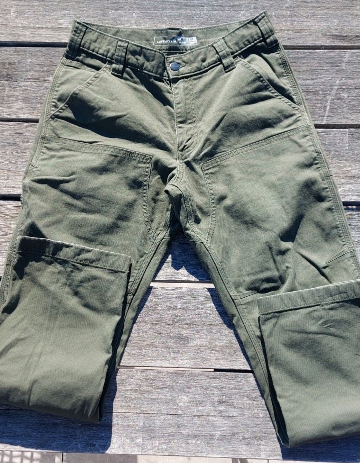 Carhartt Men’s Double Knee Pants Green, Relaxed Fit 30×32 (Barely Used)