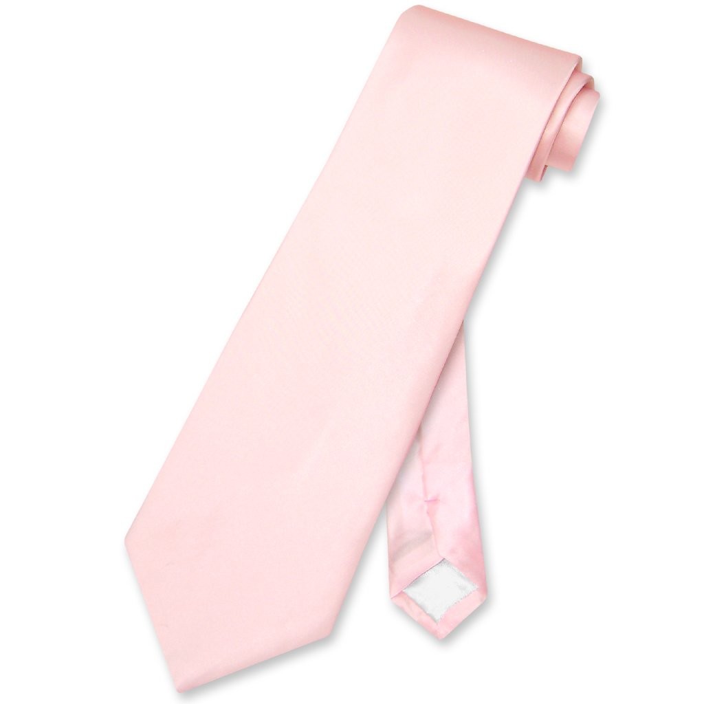 Biagio 100% SILK NeckTie EXTRA LONG Solid LIGHT PINK Color Mens XL Neck Tie