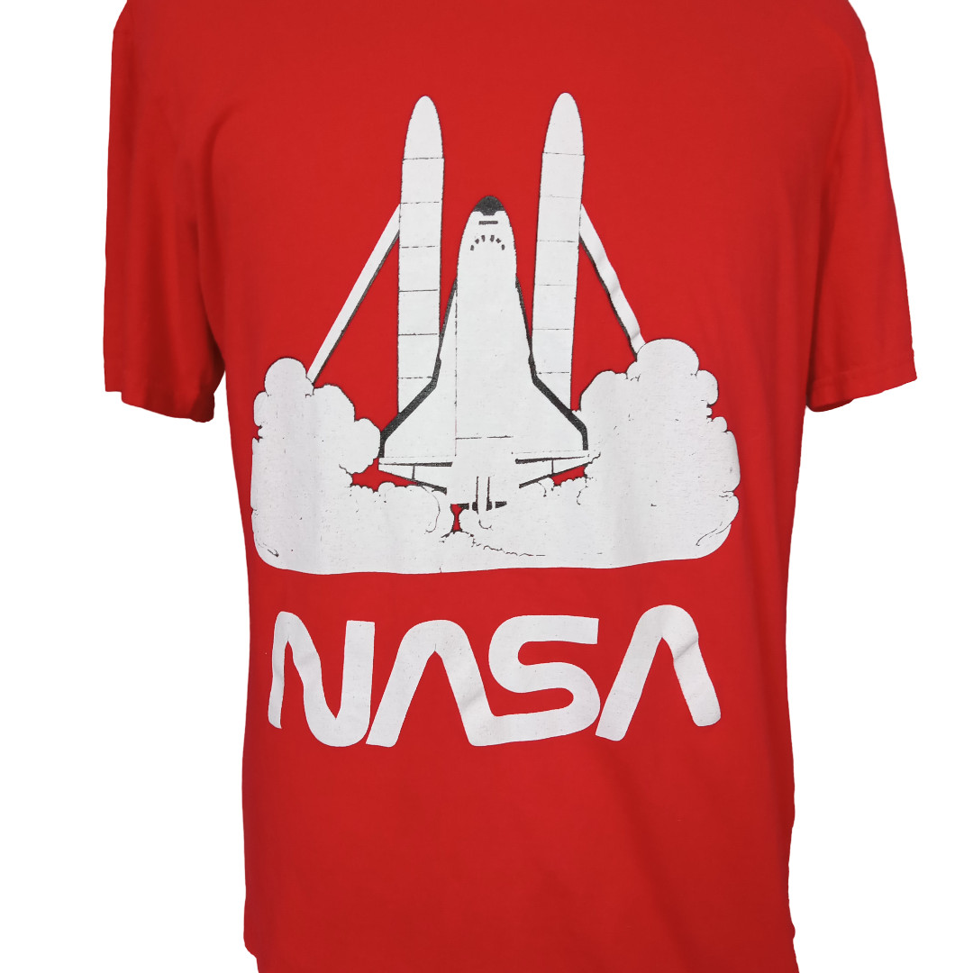 NASA Space Shuttle Mens L Red Graphic T Shirt By ADTN