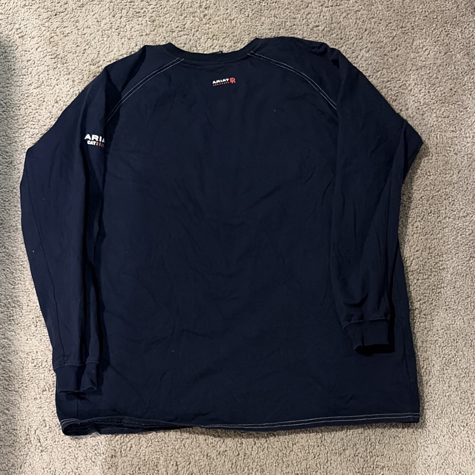 Ariat Work FR CAT 2 2112 Men’s Long Sleeve Knit Shirt 2XL Blue Cotton Blend