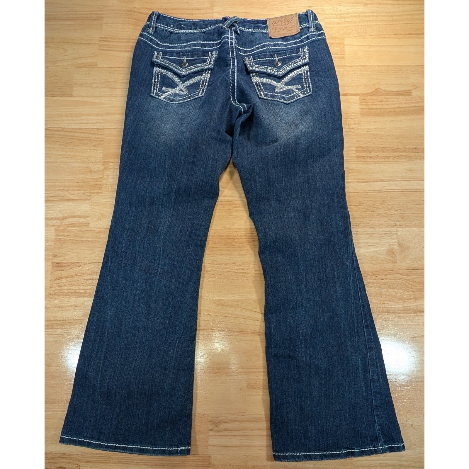 Series 31 Amethyst Jeans Womens 9 Dark Wash Thick Stitch Bootcut Flap Pocket Y2K