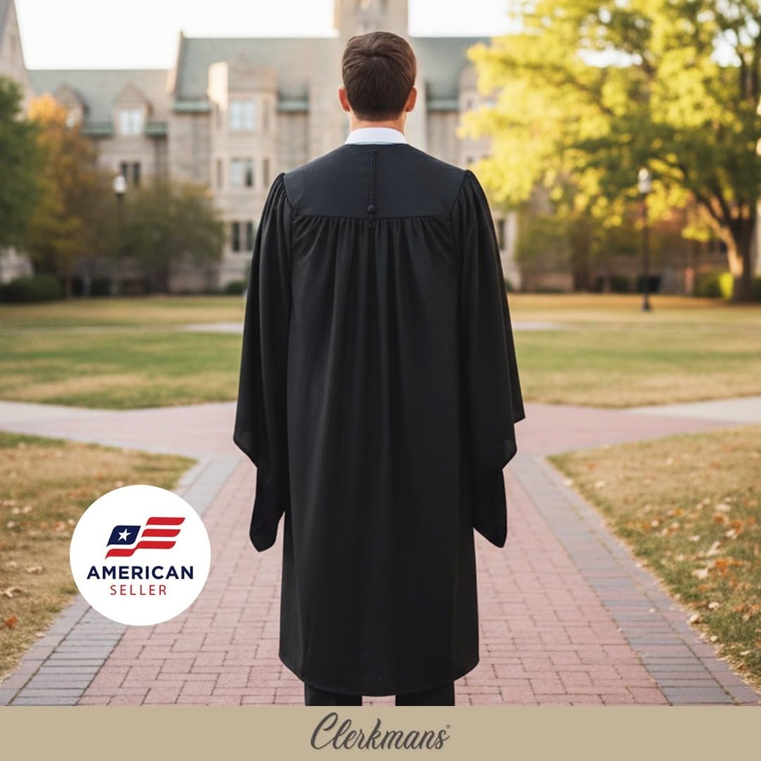 CLERKMANS Unisex Classic Masters Graduation Gown 60 (6’3″-6’5″)
