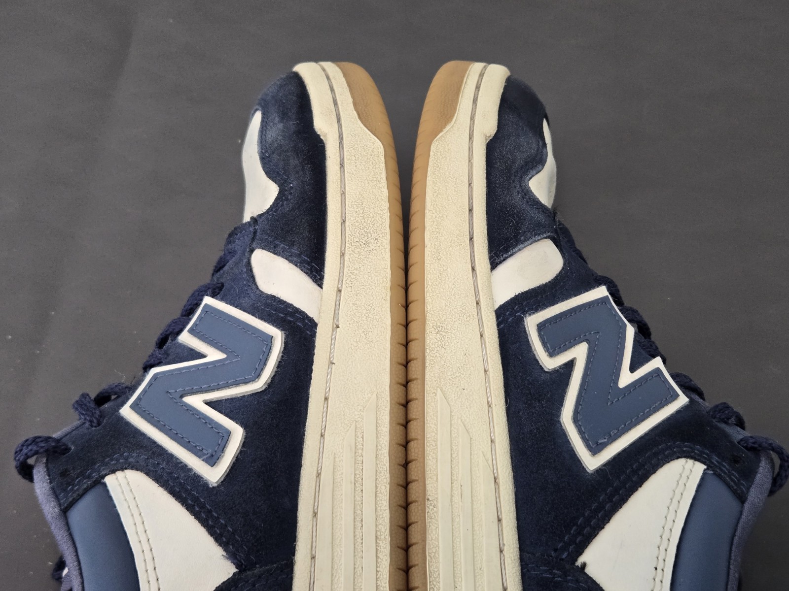 New Balance BB480 Mens Athletic Casual Shoes White/Navy Blue BB480 Size 10