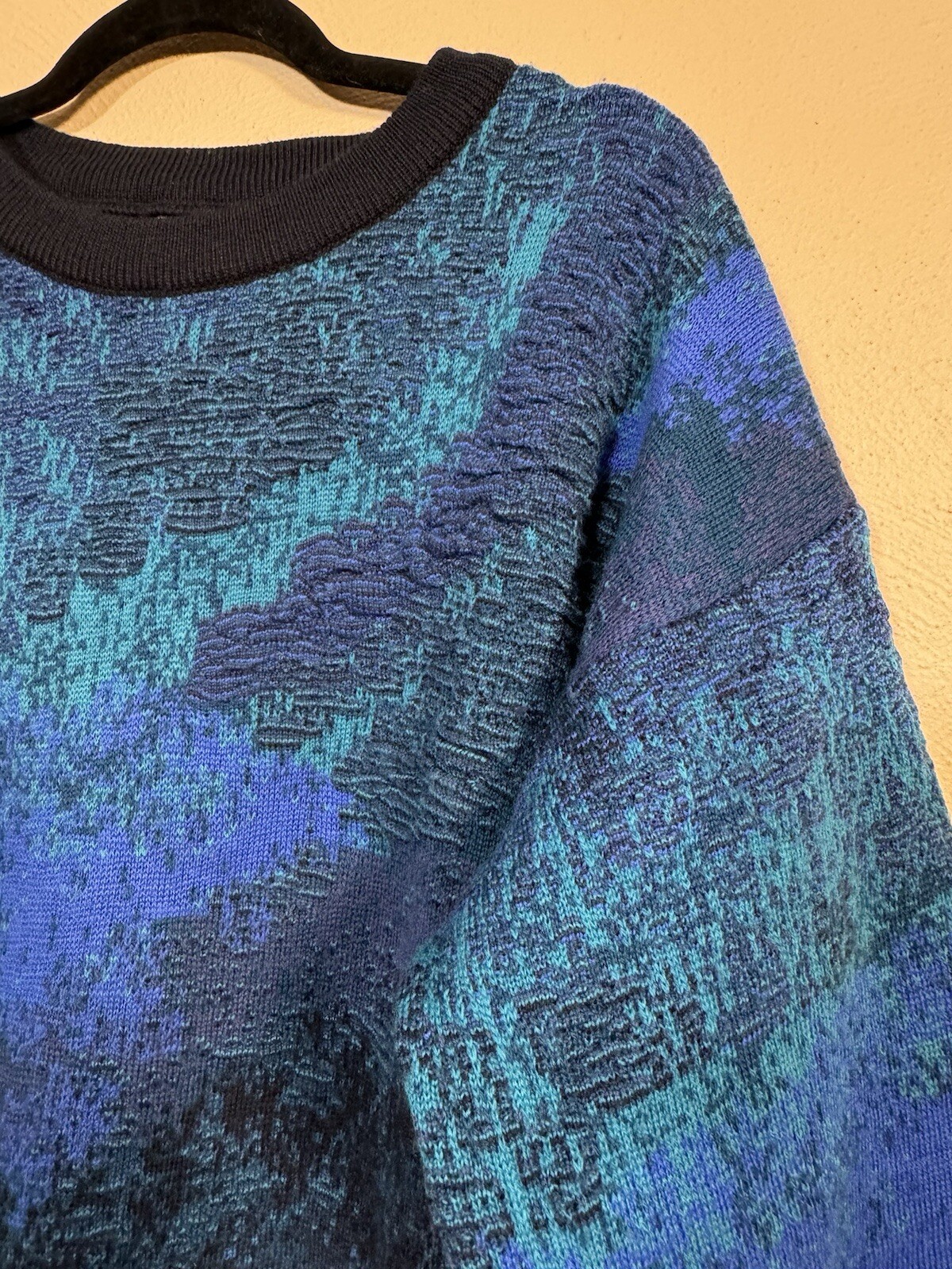 Vintage Far Horizons Australia Wool 3D Knit Textured Grandpa Sweater Sz M
